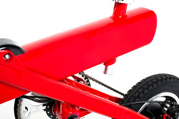 red bicycle frame with white background