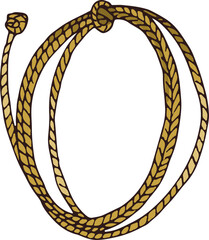 Lasso rope color icon. Rodeo cord drawing