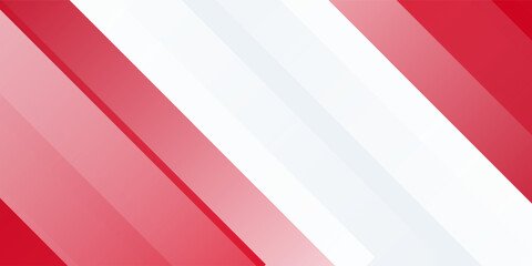 red and white banner background with diagonal stripes