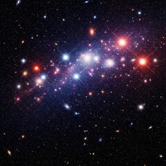 Obraz premium A breathtaking, deep field view of the cosmos, showing countless brilliant stars against the dark, endless void of space and the universe, indigo, starry, blue
