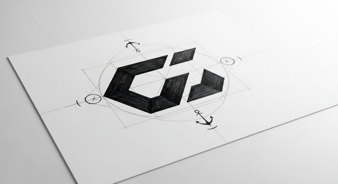 Logo Design Concept on White Paper.