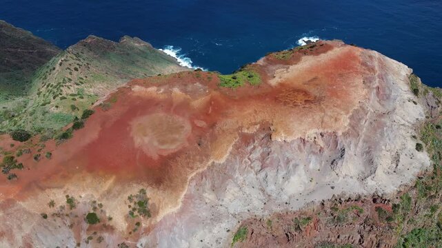 Aerial View Monta&ntilde;a del Cepo Red Plateau Agulo La Gomera Volcanic Geology