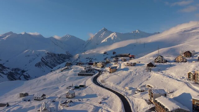 4K cinematic drone footage of Gudauri in Georgia_71