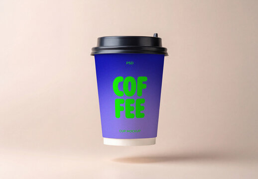 Floating Coffee Cup Mockup
