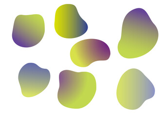 丸い曲線フォルムのグラデーションフレームセット、パープル、グリーン