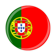 Obraz premium Portugal national round circle flag emblem official icon
