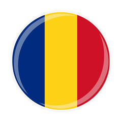 Romania national round circle flag emblem official icon