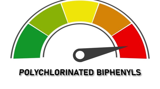 Polychlorinated Biphenyls Meter Indicating High Level With Red Color chemical substance