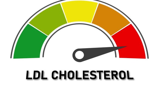 LDL Cholesterol Gauge Meter Indicating High Level In Red Zone ldl cholesterol high cholesterol