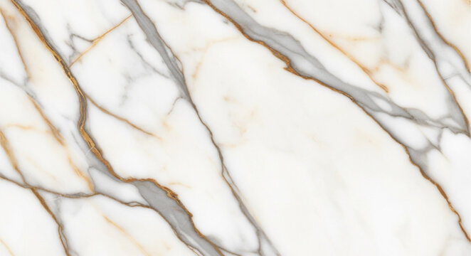 Close-up of Elegant White Marble Surface with Gold Veins.