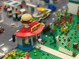 Naklejka premium Lego city diner scene