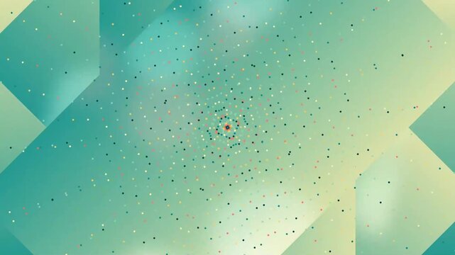 Abstract Teal Background with Moving Particles.