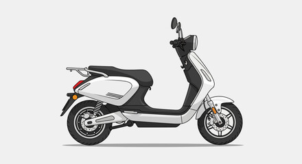 Obraz premium Silver Scooter Side View Modern Design.