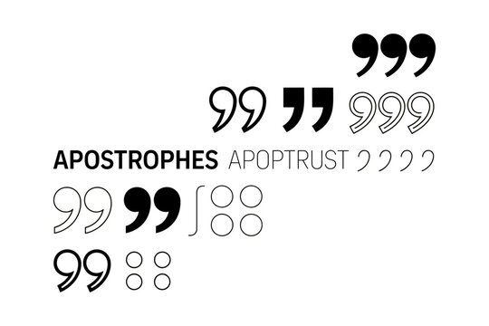 A collection of various apostrophe symbols and typography designs
