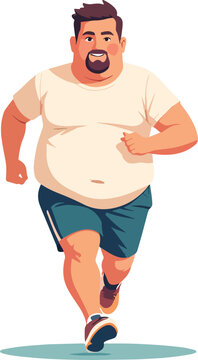 uomo che corre e fa ginnastica per tenersi in forma vettoriale