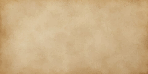 Fototapeta premium A worn sheet of ancient parchment with a stained brown grunge pattern and a blank retro design creates a textured vintage paper background on an aged antique surface