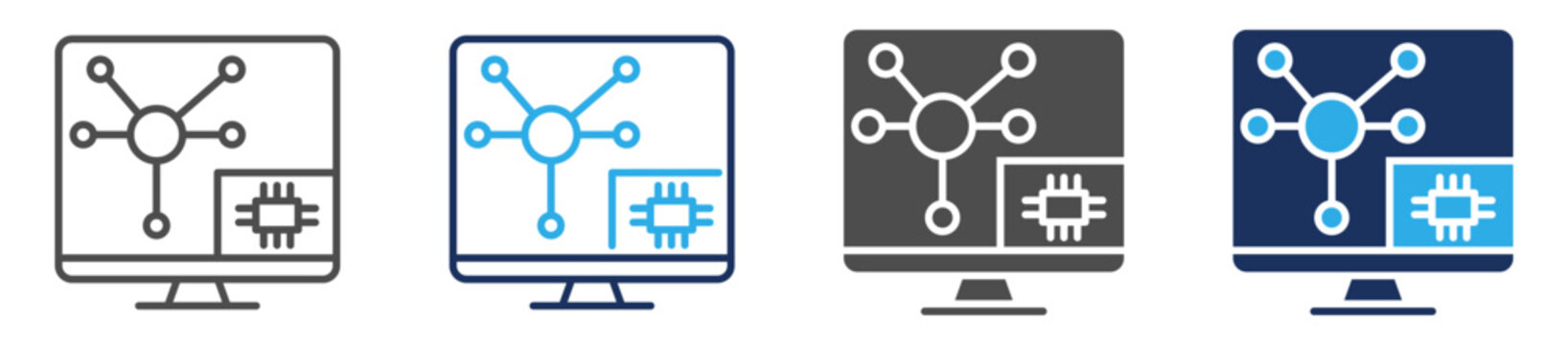 ai molecules icon set multi concept