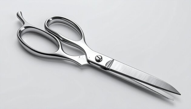 Metal Scissors Isolated on Minimal Background Cutting Tool Concept