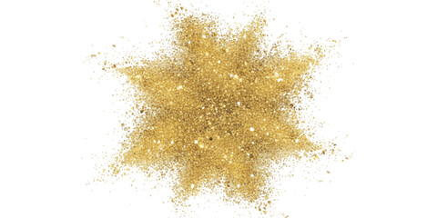 Golden glitter dust explosion in star shape with sparkling glowing particles magic background vector illustration © ZenVectors