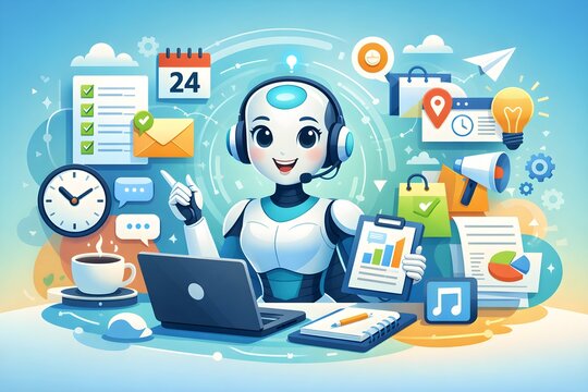 Friendly AI Assistant Managing Daily Tasks and Productivity Workflows 