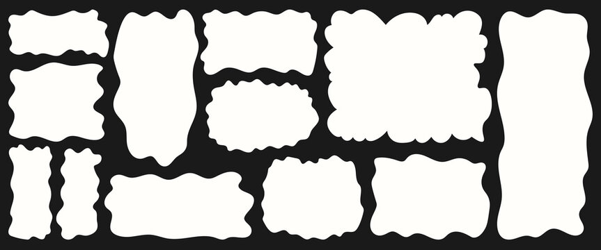 Mixed vertical and horizontal rough edge white rectangles forming flexible block layout, abstract grid for editorial pages, social media carousels and modular design systems