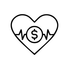 Heart health and finance icon