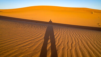 砂漠に1人の人影がある写真