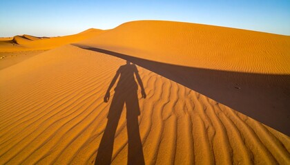 砂漠に1人の人影がある写真