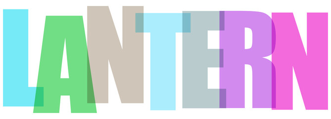 Multicolored lantern text graphic design element isolated on white background transparent background © Jayeda akter