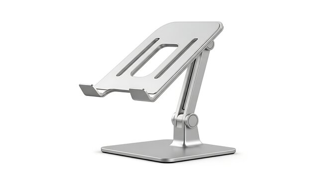 Isolated black office chair and 3d metal stapler tool with black and white paper clips for business research and medical laboratory equipment