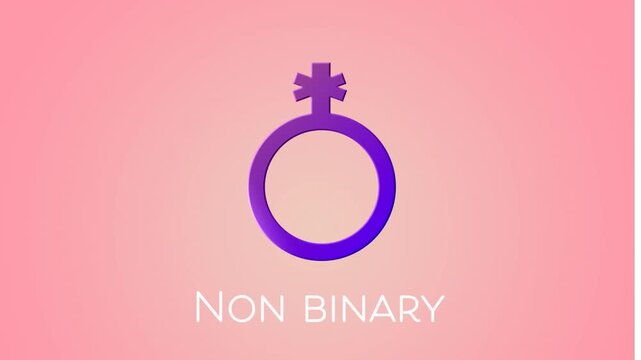 Animation of non binary text over non binary symbol