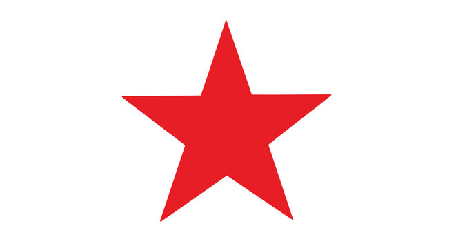 Striking three dimensional vector graphic illustration of a classic five pointed bright red star