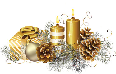 christmas decoration on white background