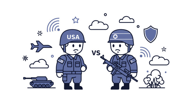 Military Soldiers in Combat Scene with Military Equipment and Dog Tag Accessories