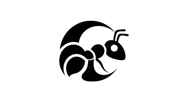 Stylized ant logo design on white