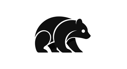 Obraz premium Stylized bear silhouette isolated on white