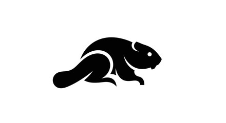 Fototapeta premium Stylized beaver silhouette graphic