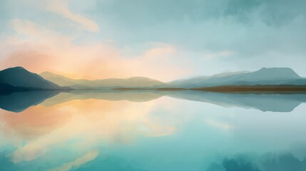 Obraz premium Beautiful landscape with mountains and a lake