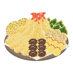 天ぷら大皿盛り合わせ