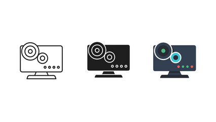 laptop and multimedia icons