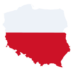 Fototapeta premium map of poland with country flag