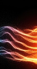 Obraz premium Dynamic flow of glowing ethereal particles forming complex abstract wave patterns, symbolizing heat transfer and universal energetic radiation ,structure ,particle ,electromagnetic
