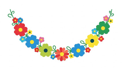 Naklejka premium Decorative flower arc with fresh leaves and blooming nature for a garden vibe