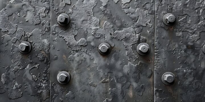 corroded metal surface with bolts showing signs of rust and wear