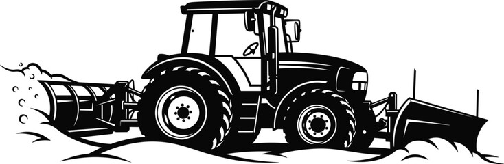 Farm Tractor With Plow Working Soil Agricultural Machinery Farming Equipment Vector Illustration © Nayan Stock