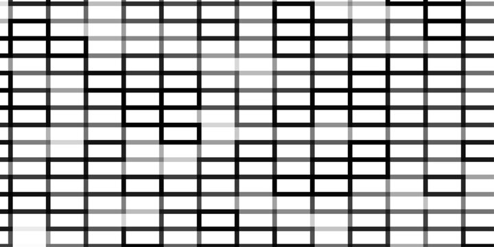 Abstract Geometric Rectangle Grid Pattern Vector Background, Minimal Line Art Boxes Layout, Modern Technology Interface Grid, Monochrome Outline Rectangular Shapes Seamless Design for UI, Web.