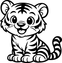 tiger wild cat cartoon animal