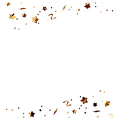 Obraz premium Golden stars and confetti isolated on transparent background for celebration designs