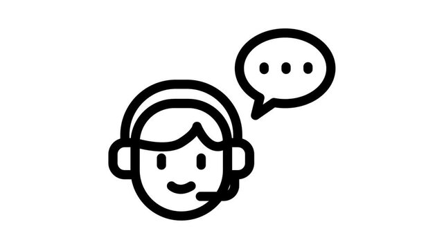 Animation Icon of an Contact Us Customer Support