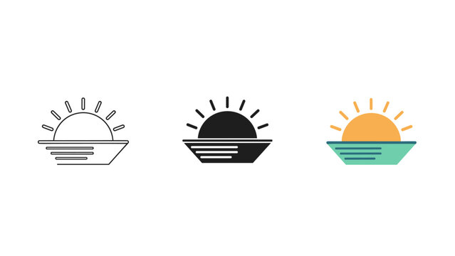 Sunrise Horizon Icon Commercial Business